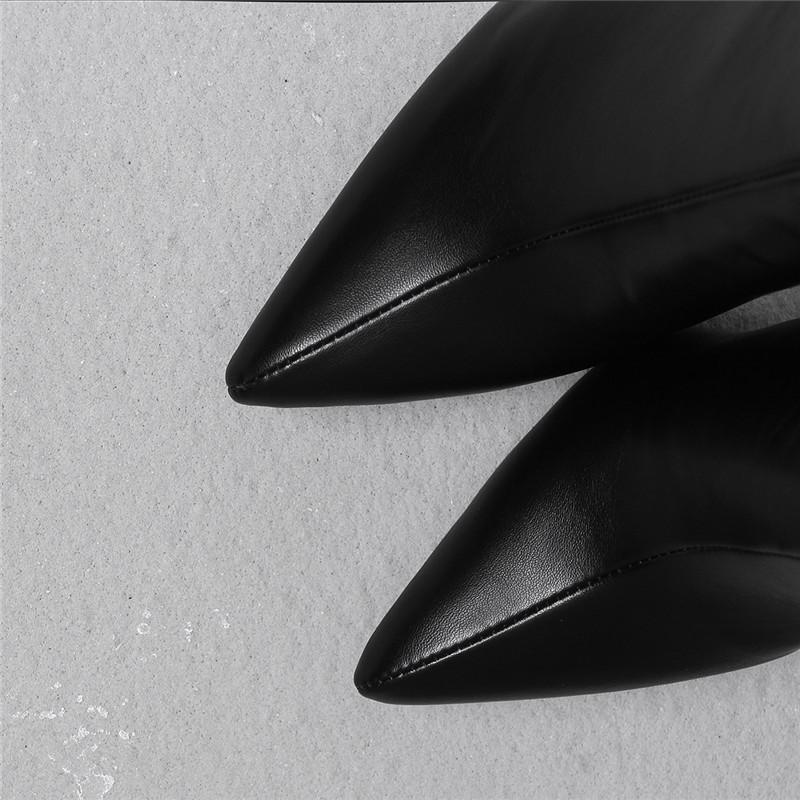 Dámské kotníkové boty na vysokém podpatku, sexy evropský a americký styl, špičaté, na tenkém podpatku, velká velikost, jednobarevné kotníkové boty