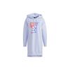Damen Longline Grafikprint Hoodie Kleid Hellviolett Damen H09685