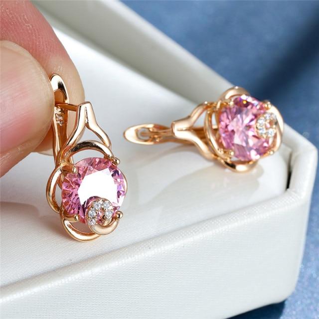 

Серьги с разноцветными кристаллами и круглыми камнями, старинные золотые серьги для помолвки, женские милые серьги-кольца с маленькими цветами для женщин розовый