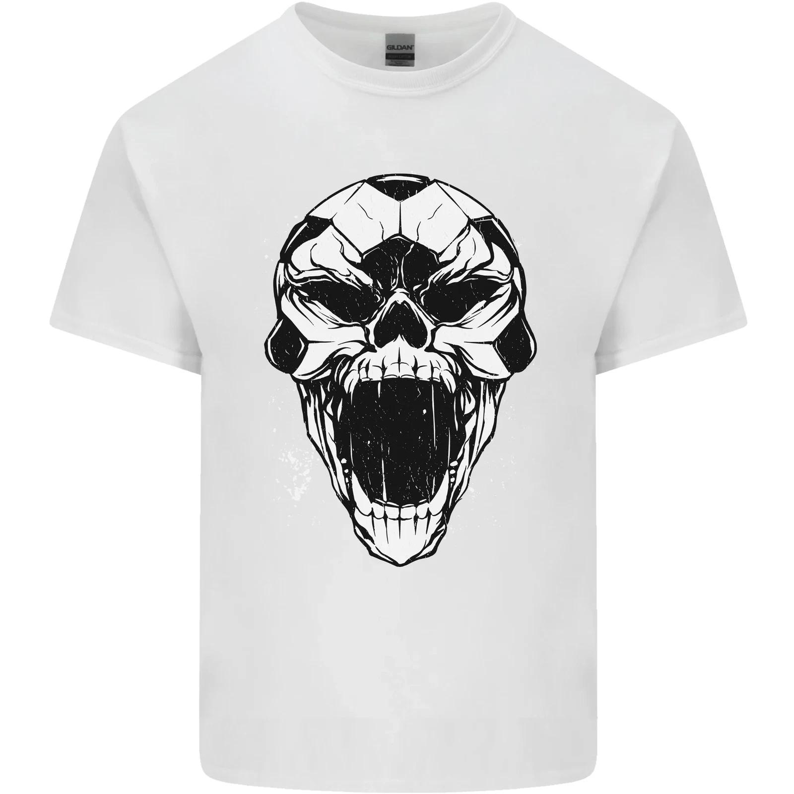 A Football Skull Soccer Footy Kids T-Shirt Childrens S