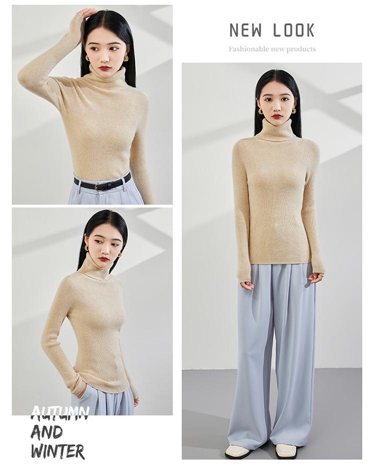 Women's Autumn/Winter 2025 Half-High Neck Slimming Knit Sweater - Comfortable & Fashionable Base Layer Top