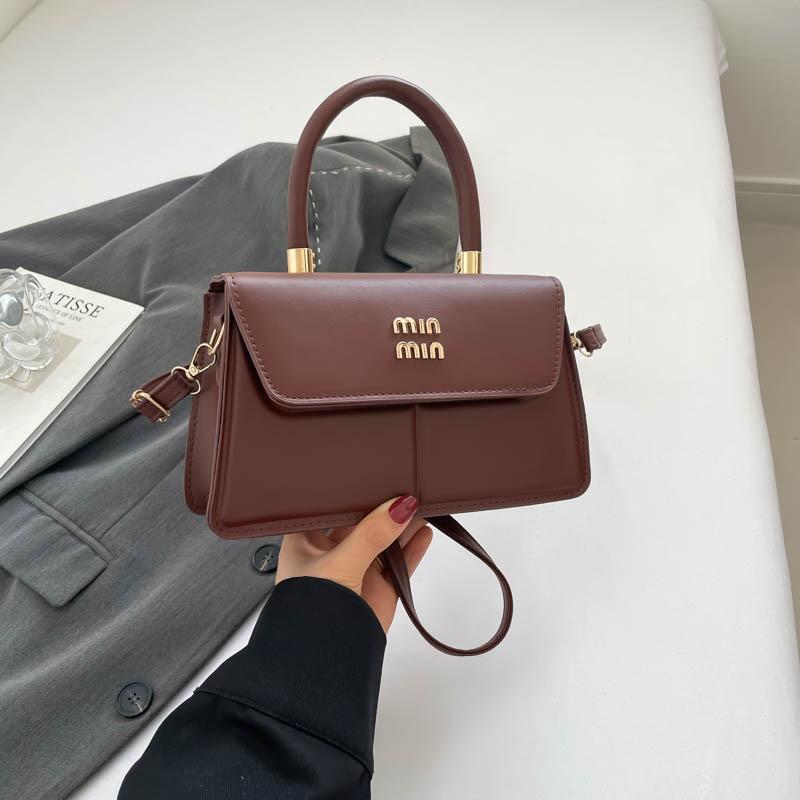 Fashion Texture Niche Bag Women's New Popular Hand Carry Small Square Bag New Trend Solid Color Versatile Messenger Bag