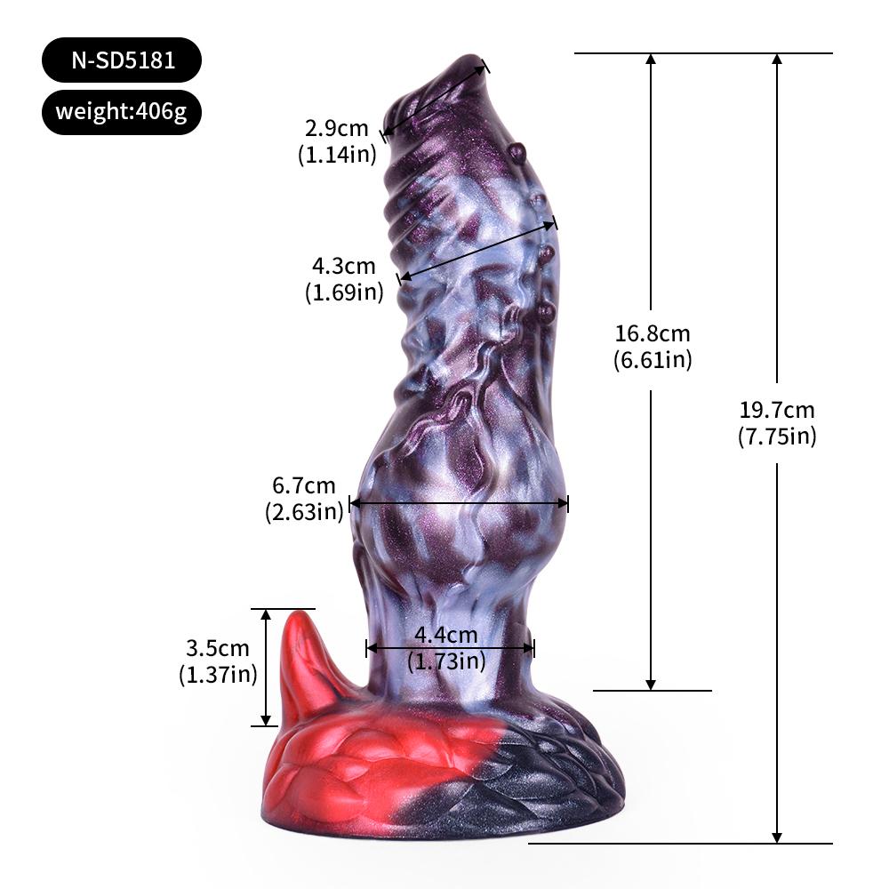 ELKKOST Fantasy Dragon Knot Dildo Silicone Realistic Dog Monster Dildos Anal Sex Toy with Sucker Alien Penis For G Spot Prostate