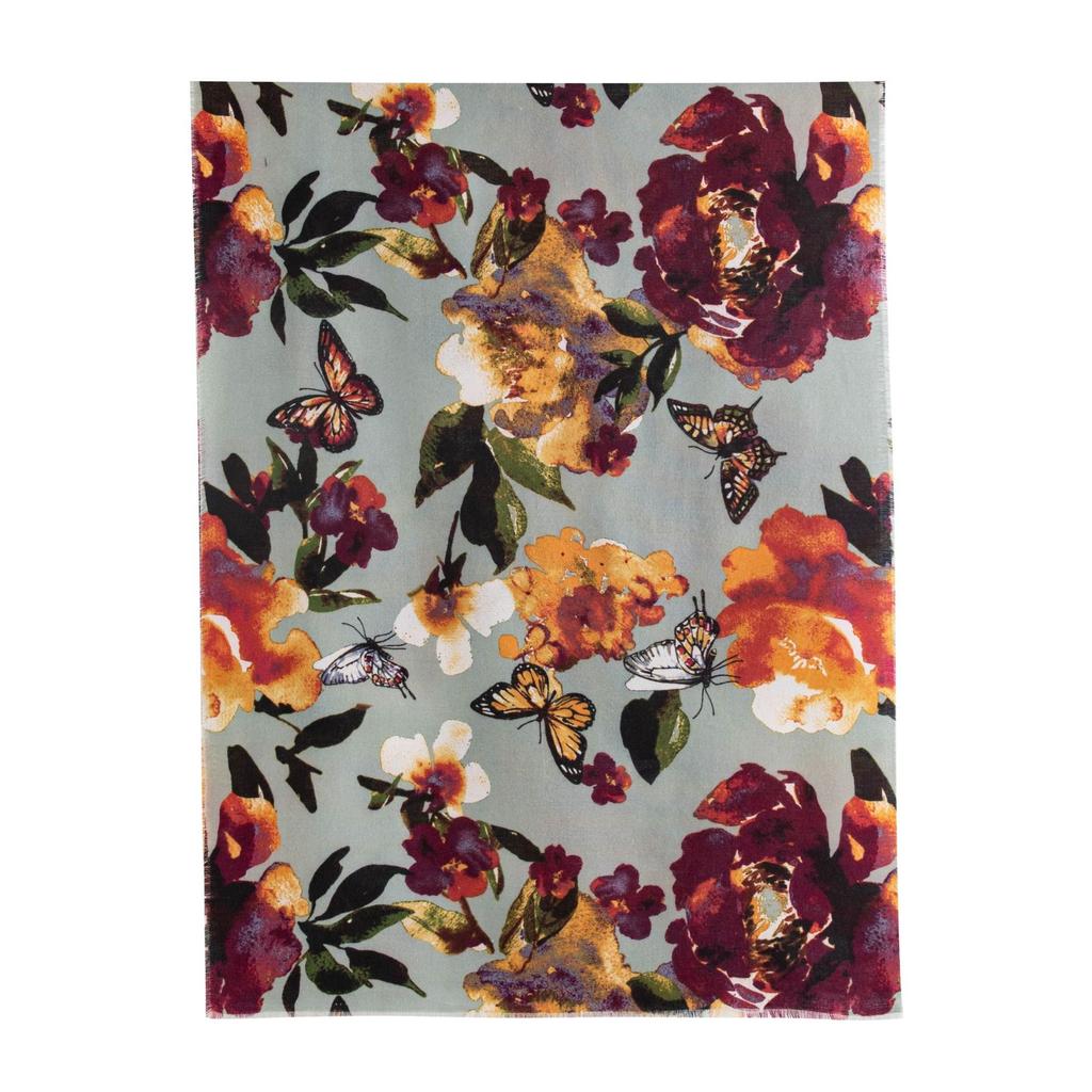 Butterfly Print Imitation Cashmere Scarf Women's Winter Warm Fashion Shawl Commuting Versatile Cold Protection Neck Scarf