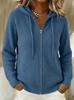 2026 Autumn-Winter Women's Casual Hooded Zipper Knit Cardigan - Loose, Fluffy, Soft Solid Color Sweater Coat