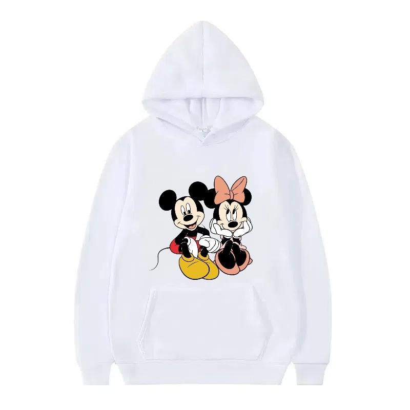 Disney Mickey Mouse Pattern Woman Streetwear Loose Grey Winter Tops Clothes Pullovers Ladies Cheap 90s Hoodies Men Sweatshirts