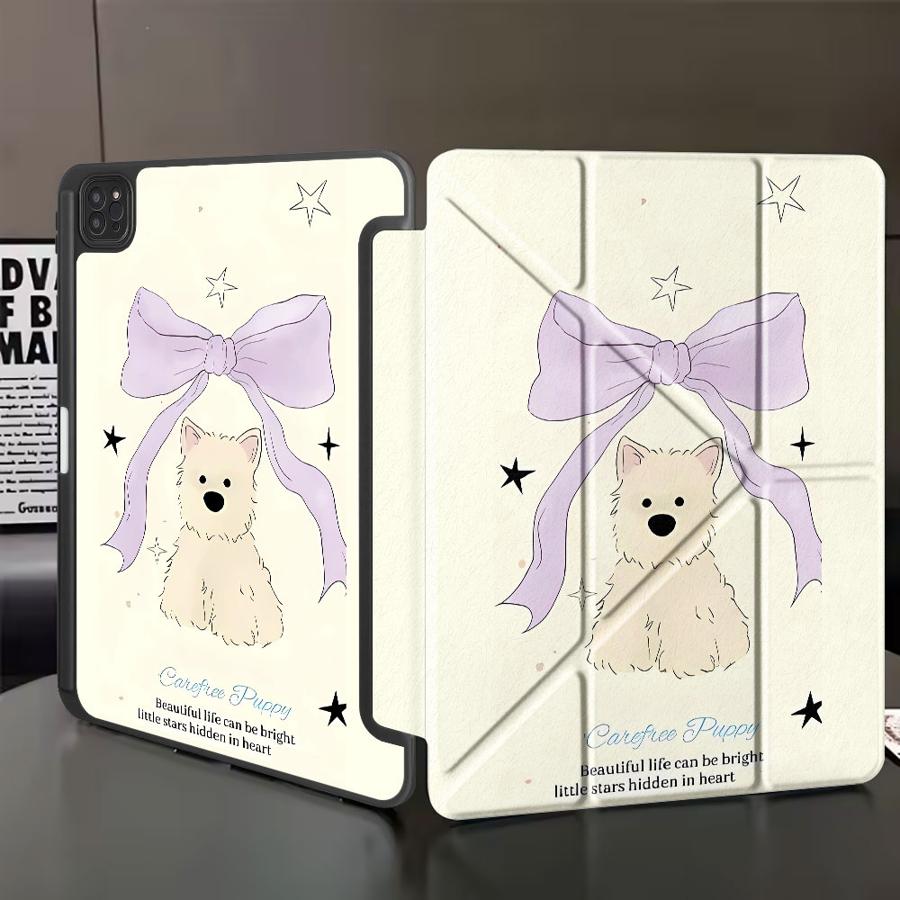 

Bows Dog Holder Cover Tablet Case For iPad Pro 11th 10th 9th 8th 7th 12.9inch Air 4 5 M3 M2 1 2 M4 11inch Pro 2025 Mini 6 7 iPad Mini 7 8.3