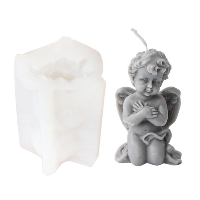 Silikonová forma na andělskou svíčku ručně vyráběná okřídlená forma na svíčku s vůní anděla DIY dortová forma na čokoládové mýdlo Pryskyřice na výrobu svíček