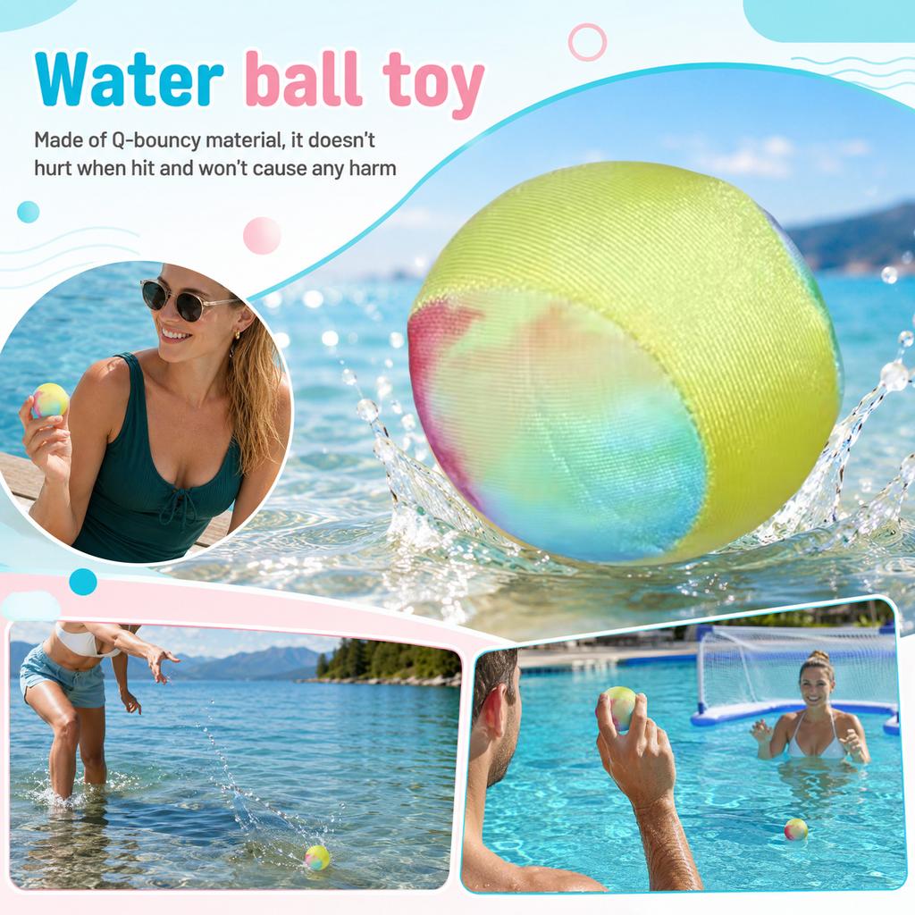 Water Bouncing Ball 5 5cm Diameter Elastic Fabric Surface Lightweight Floating Design for Outdoor Pool Lake Beach Play