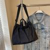 Solid Color Women Shoulder Bag Hobo Bag Pleated Tote Bag