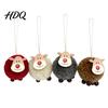 Christmas Gift Accessories 4Pcs Elk Hanging Ornaments with Wooden Faces Reindeer Pendants Rustic Holiday Decor for Xmas Tree Home And Party