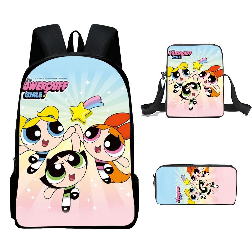 Zaino Cartone Animato Anime Poliziotta Volante Stampa Digitale Zaino Scolastico Studente Borsa a Tracolla Obliqua Astuccio