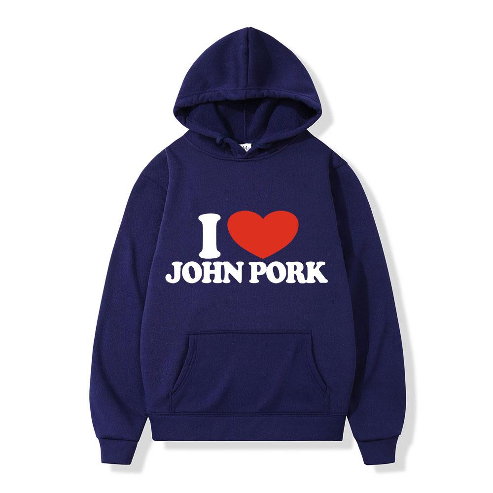 

I Love John Pork Funny Heart Pig Hoodie Men Clothing Fashion Stye Winter Long Sleeve Loose Harajuku Simple Hoodie Oversized Tops 3XL