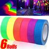 6/1Rolls UV Reactive Tape Blacklight Fluorescent Tape Self-Adhesive Glow In The Dark Neon Gaffer Home Decoration Accessories