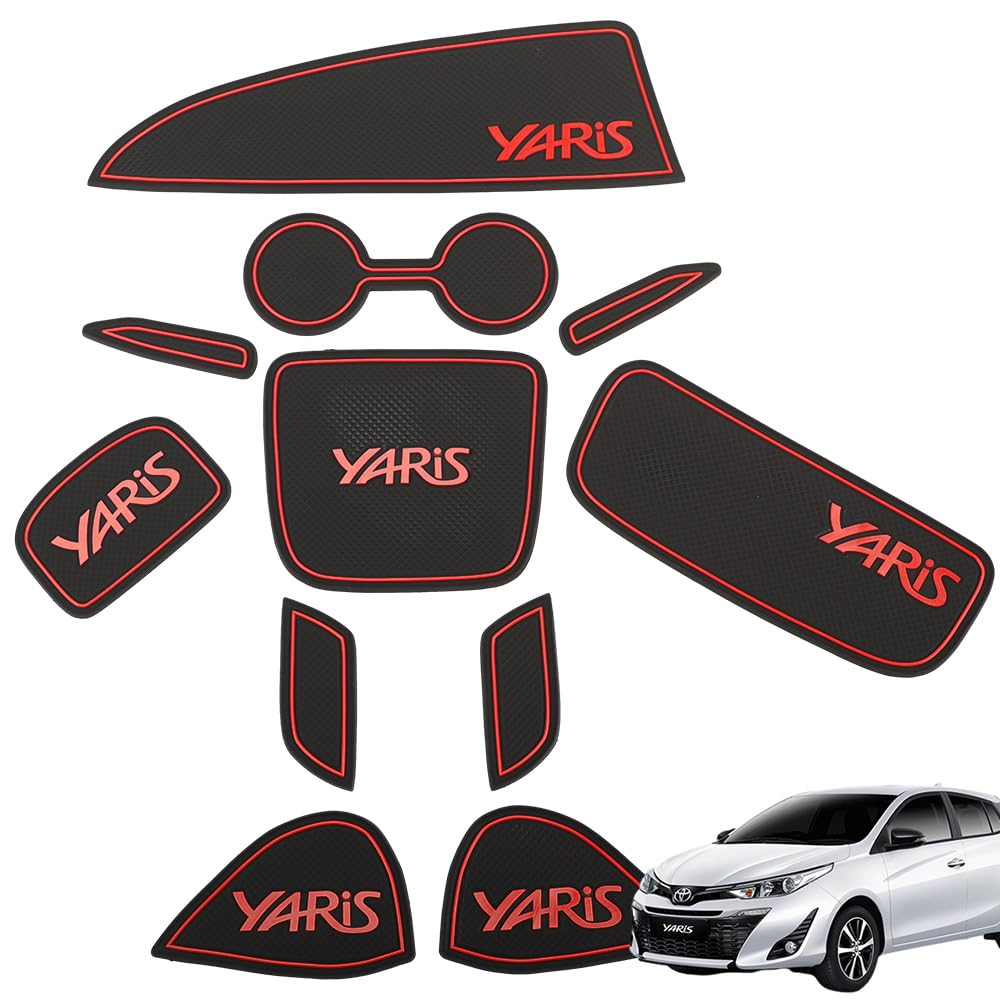 

XIKER Резиновые коврики для салона Toyota Yaris Защитные резиновые Индивидуальные Внутренние Дверные Подстаканники Защита от пятен и царапин Дверной слот Шум Легкая установка (10 серия), Коврики,