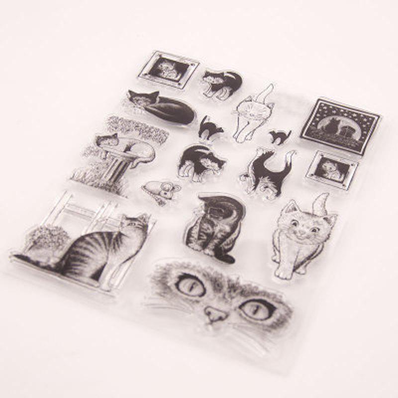 Buy Loverly Cat Transparent Clear Silicone Stamp Seal for DIY ...