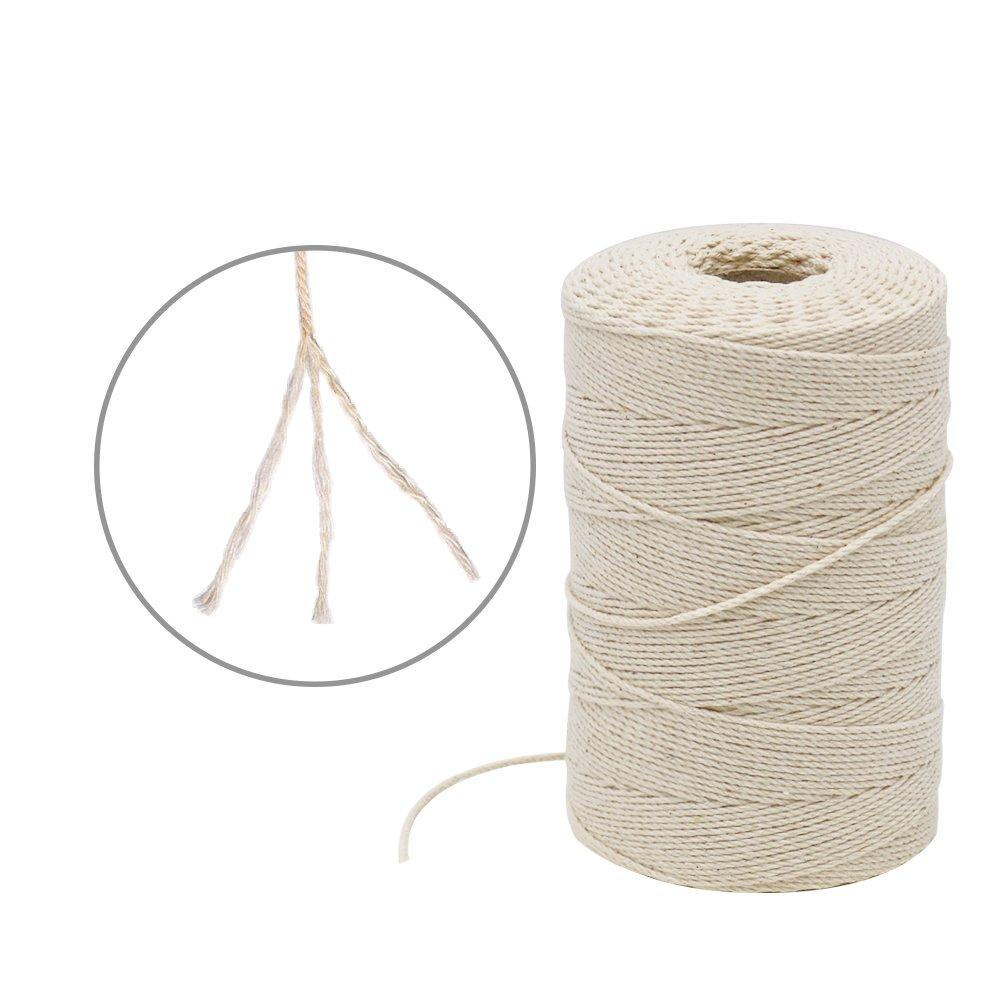 Tenn Well Cotton Rope 300M Durable Tying Thread for Crafts Macrame Bonsai Gardening Art Decorations Beige