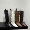 2025 Autumn New Fashion Pointed Inner Height Increase Boots Femininity Versatile Belt Buckle Sleeve Fashion Boots