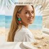 Vintage Ethnic Style Irregular Geometric Resin Beaded Drop Earrings For Women