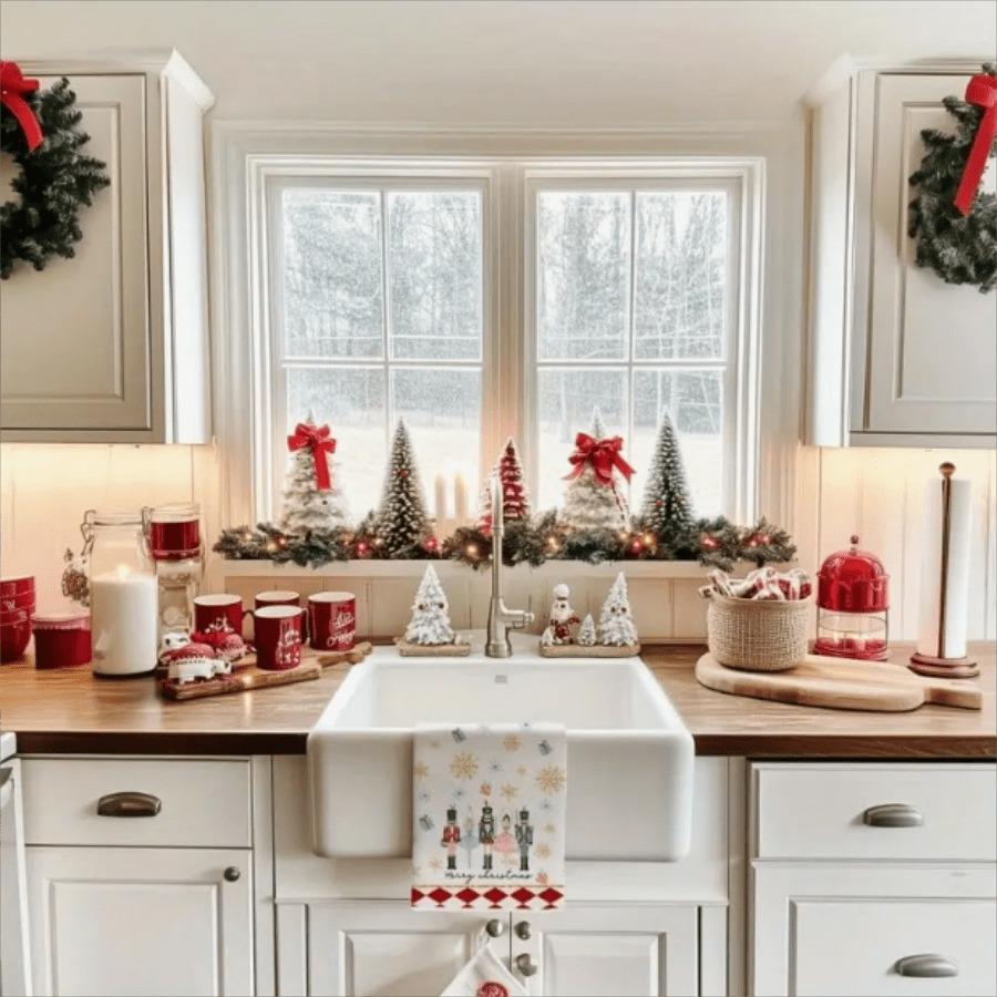 1pc/2pc/4pc/pack Christmas Scrub Sponge Creative Kitchen Dish Cloth Festive Cleaning Decor for Home & Table Kitchen Dish Towel Xmas Cleaning Supplies