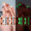 Bloodstain Halloween Luminous Nail Sticker Pumpkin 16 Fingers Set Nail Polish Sticker  Beauty Care
