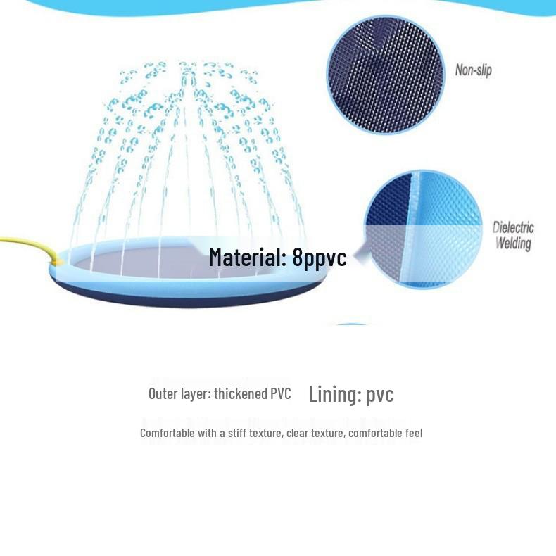 Sprinkler Pad: Verdickte PVC-Delfin- und Buchstaben-Design-Kinder-Außen-Wasserspielmatte, Haustierfreundlich