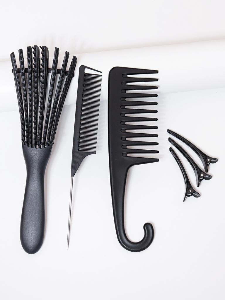 6pcs/set of anti-static hair comb wide toothed comb eight claw massage hair comb smooth hair clip set Special for real hair wigs