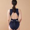Loseuteuinseoul Holiday Shirred Monokini One-Piece Swimsuit Navy