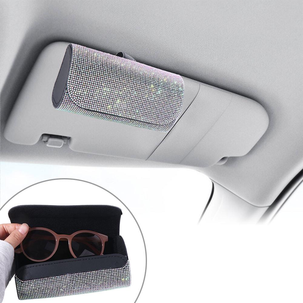 Bling Auto Brillenhalter Luxus Sonnenbrillen Aufbewahrungsbox Sonnenblende Brillenetui Auto Innenraum