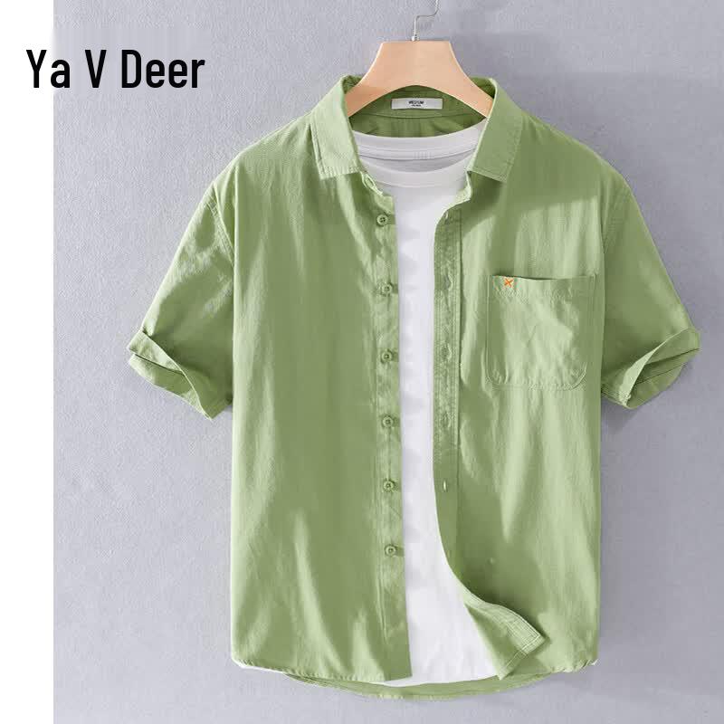 Yalu Men s Japanese Style Casual Short Sleeve Shirt XL