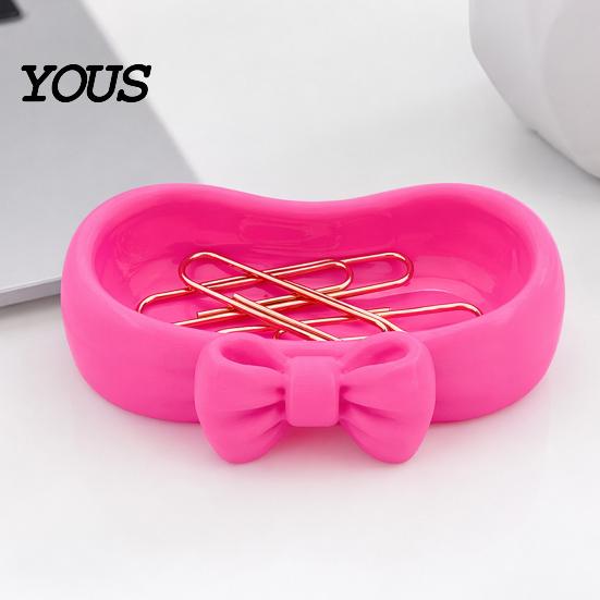Trinket Storage Tray 3D Printed Bow-Shaped Tray, Elegant Jewelry Organizer & Key Holder for Desk Entryway, Decorative Rings Earrings Cosmetics,