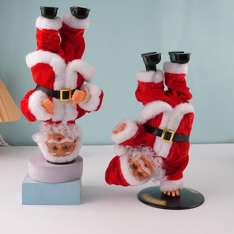 Christmas Decor Electric Inverted Santa Music Dancing Doll Kids Xmas Gift