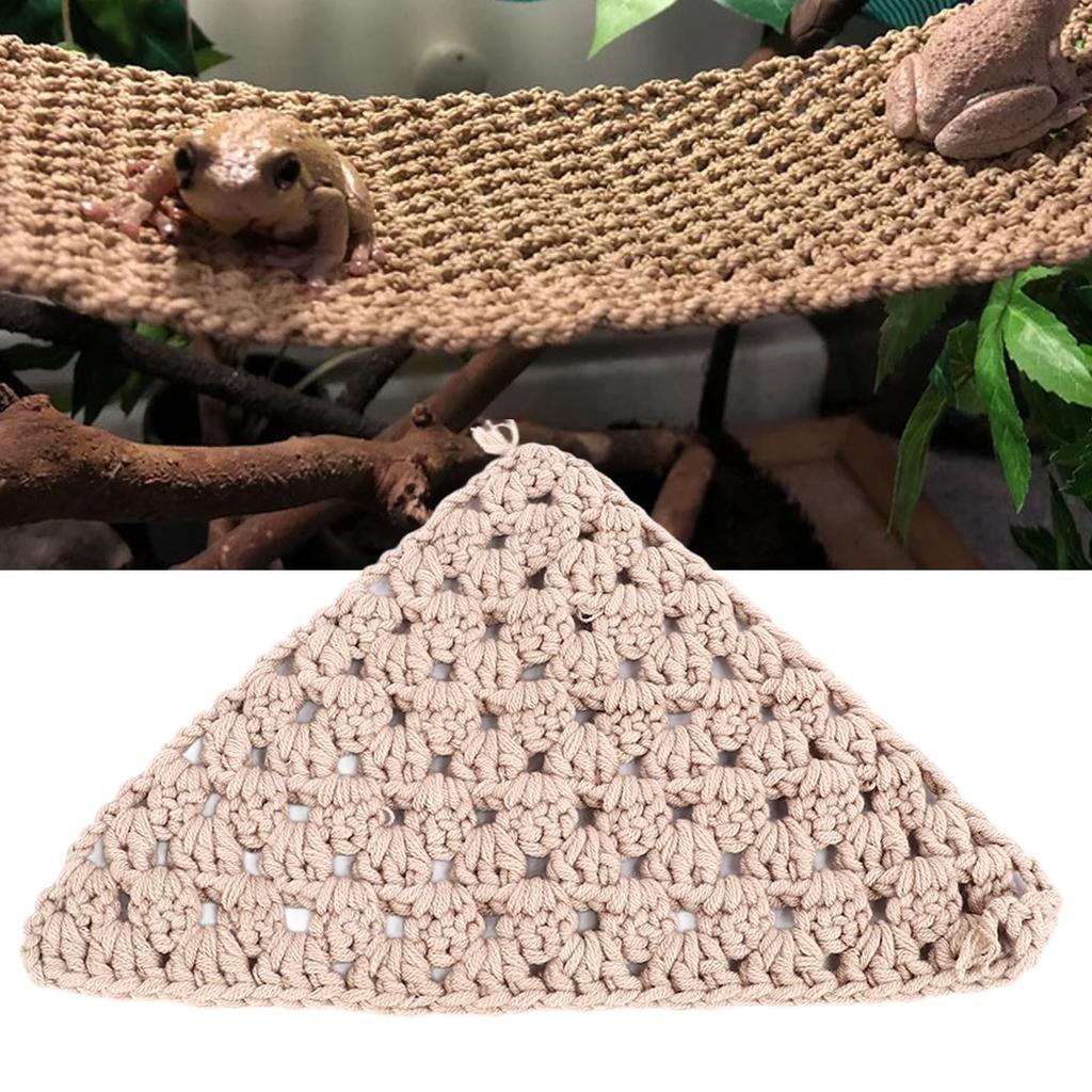 Reptile Hammock Safe Woven Climbing Net Easy Installation Hammock Lounger for Bearded Dragon