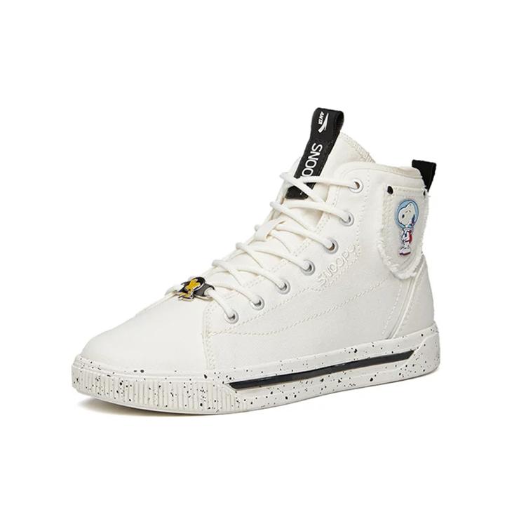 New SNOOPY X Anta Snoopy High Top Skateboard Shoes Women's White Black 922138604-3