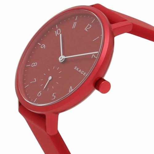 Skagen Allen Color 36mm Unisex Quartz Watch for Men and Women, Red (SKW2765)