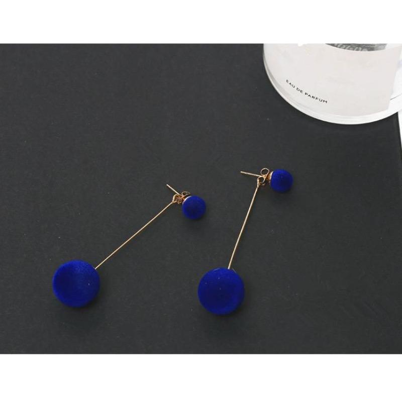 Earrings, 1 Pair, Women's, Temperamental, with Balls, Double-sided Long Drop Earrings