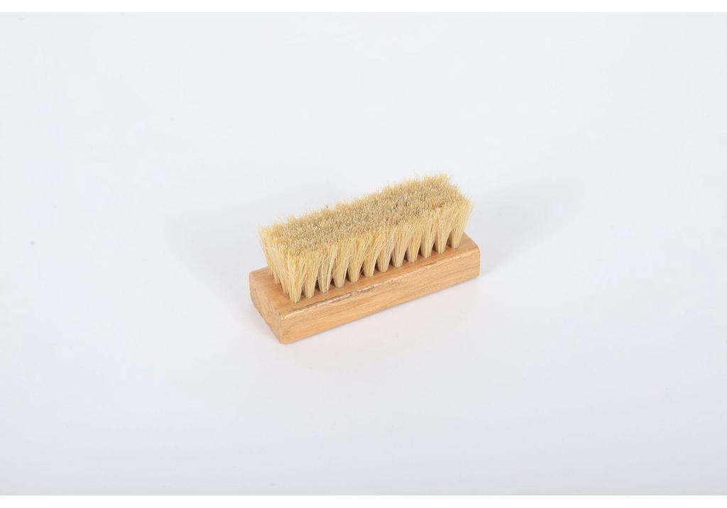 Beechwood Horsehair Soft Bristle Square Brush for Leather Shoe Cleaning and Care