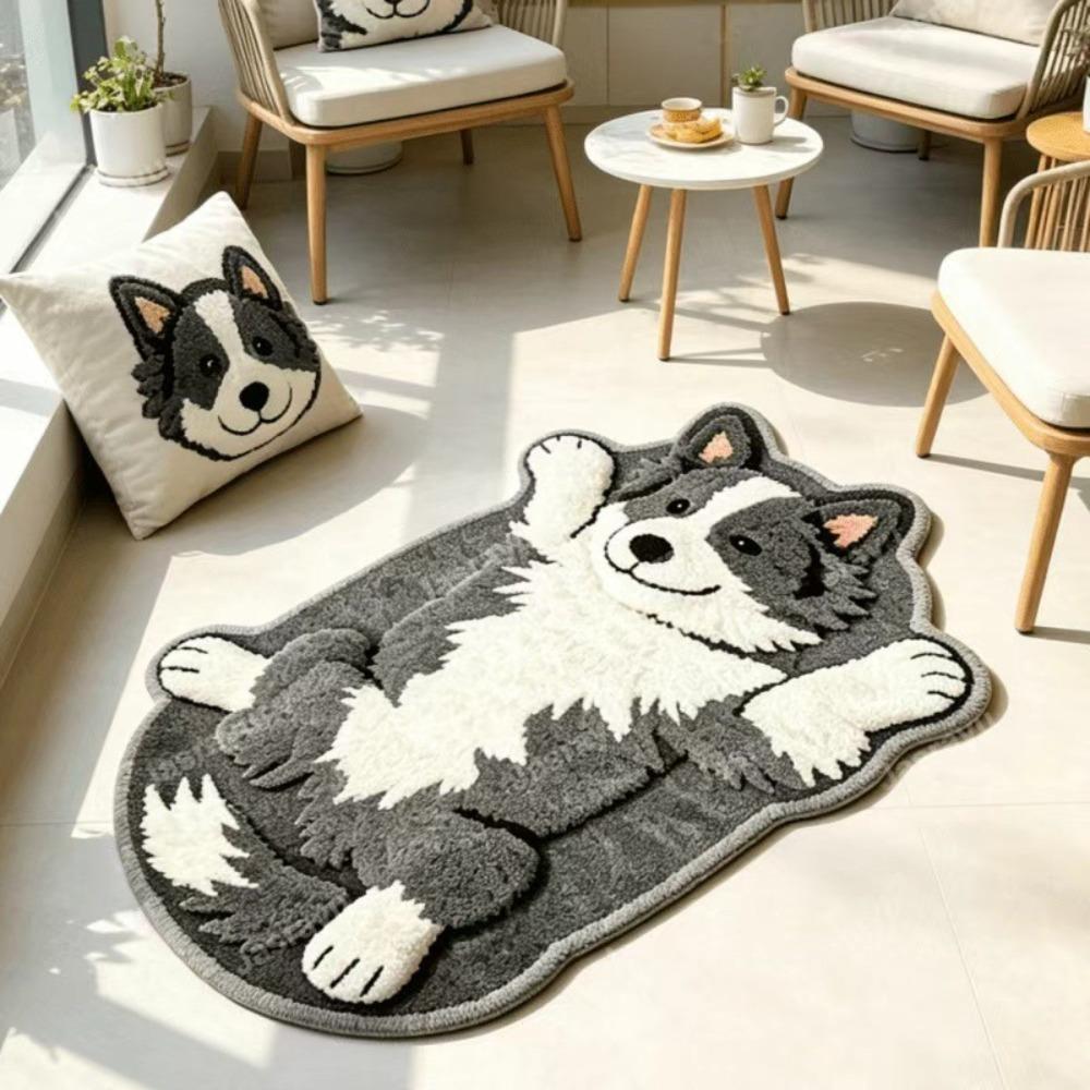 Anti-fouling Home Decor Carpet Non-Slip Cartoon Carpet Soft Dog-Shaped Area Rug  Living Rooms