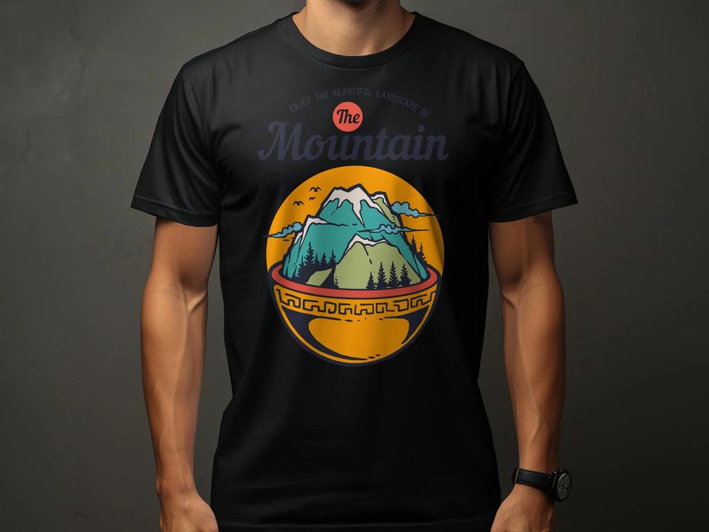 Outdoor Adventure T-Shirt Mountain Landscape Graphic Tee Unisex Nature Hiking Shirt Vintage Ins