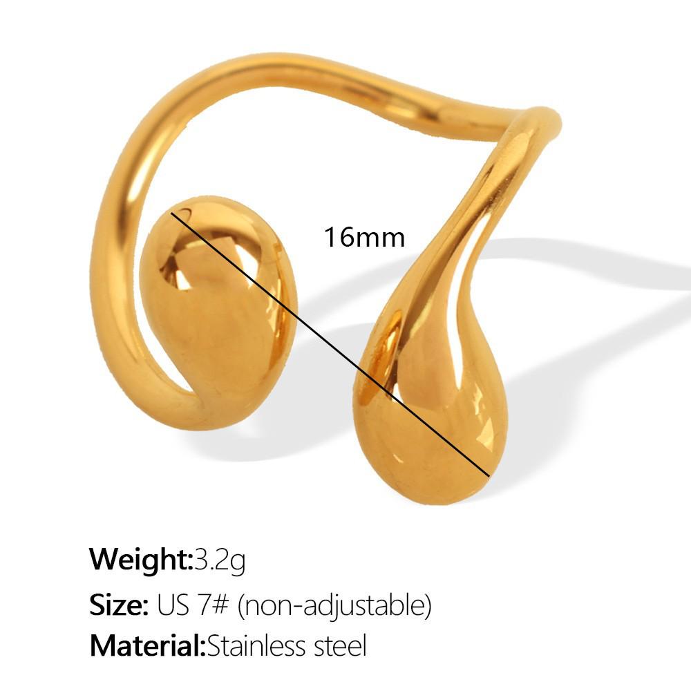 Chic Women's Open Stainless Steel Geometric Ring