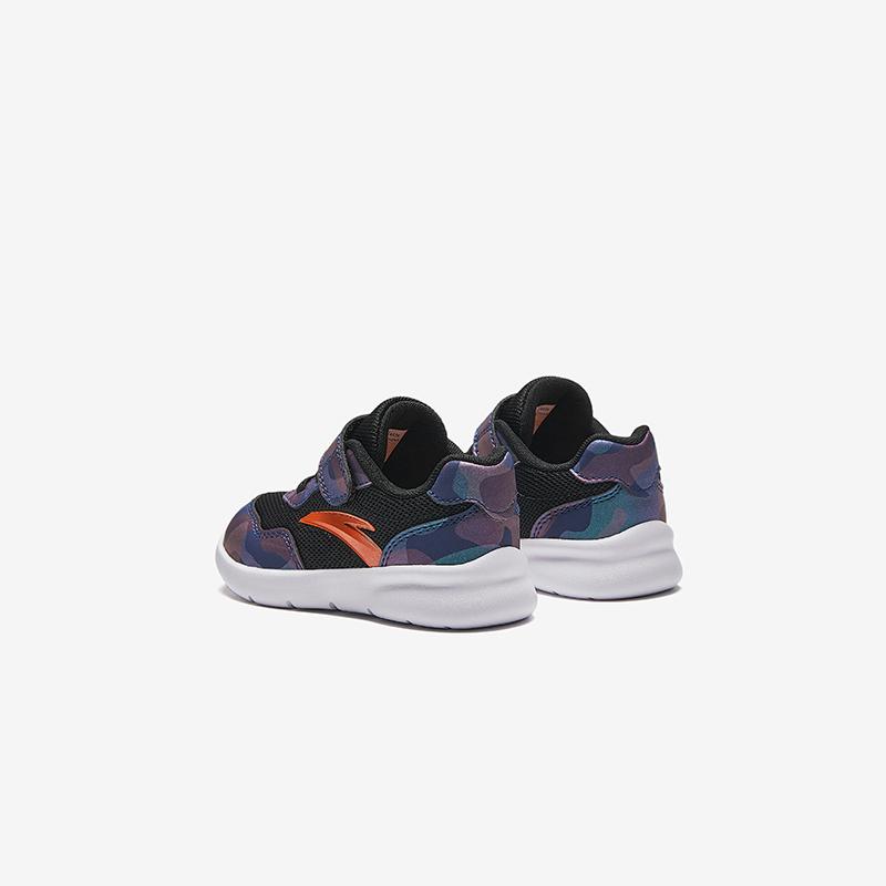 Anta Kids Lightweight Breathable Anti-Kick Low-Top Walking Shoes Baby Shoes Black Multicolor A12430006-5