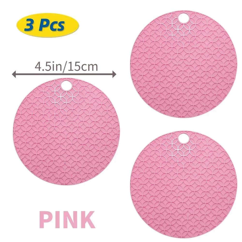 3 5 10 Stück Silikon-Untersetzer Set Hitzebeständig Rutschfest Getränkebecher-Matten Küchen-Esstisch-Schutz Topfhalter Mehrzweck-Pads