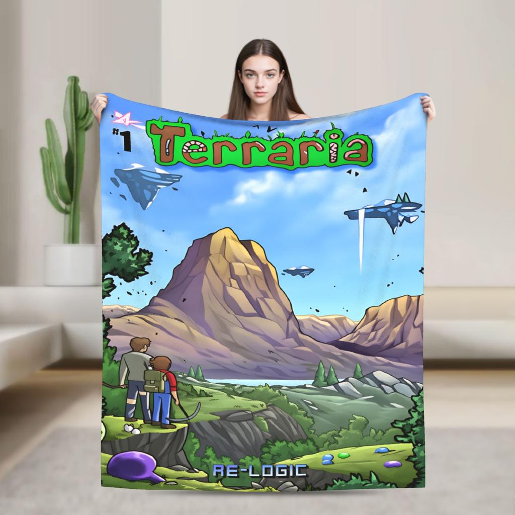Terraria Game Factorio The Factory Must Grow Blanket Super Warm Plush Throw Blanket For Couch Chair Flannel Bedspread Bed Cover