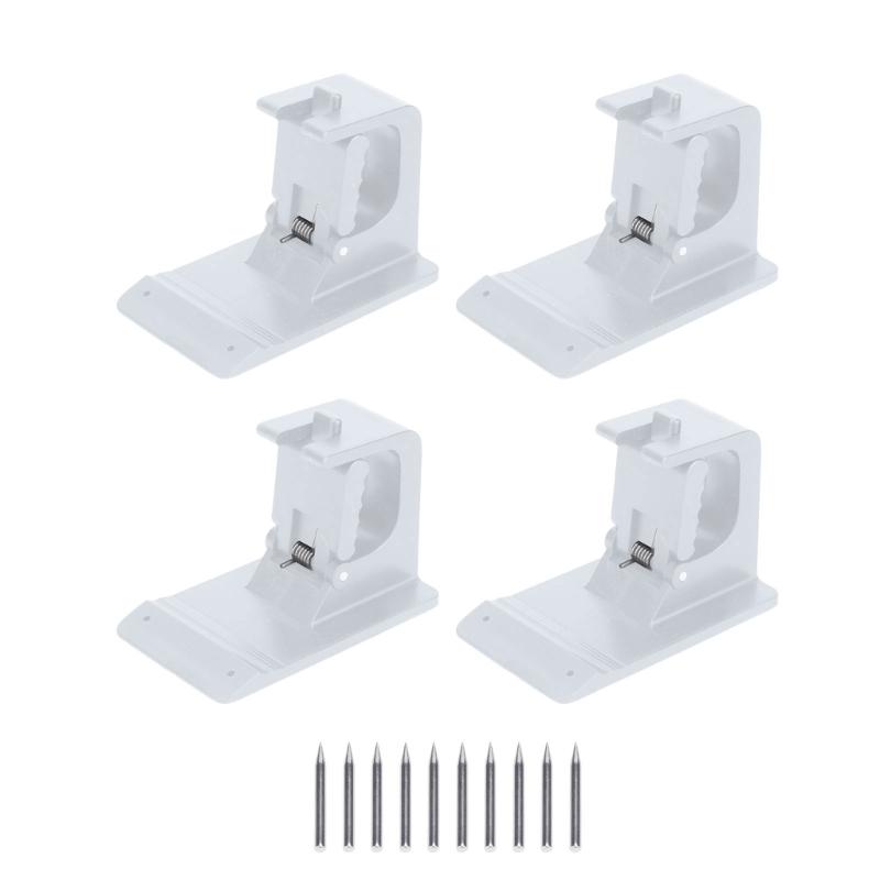 No Drill Shower Curtain Rod Brackets ABS Wall Support with Flat Base and Serrated Grip for Bathroom Bedroom Kitchen Daily Use