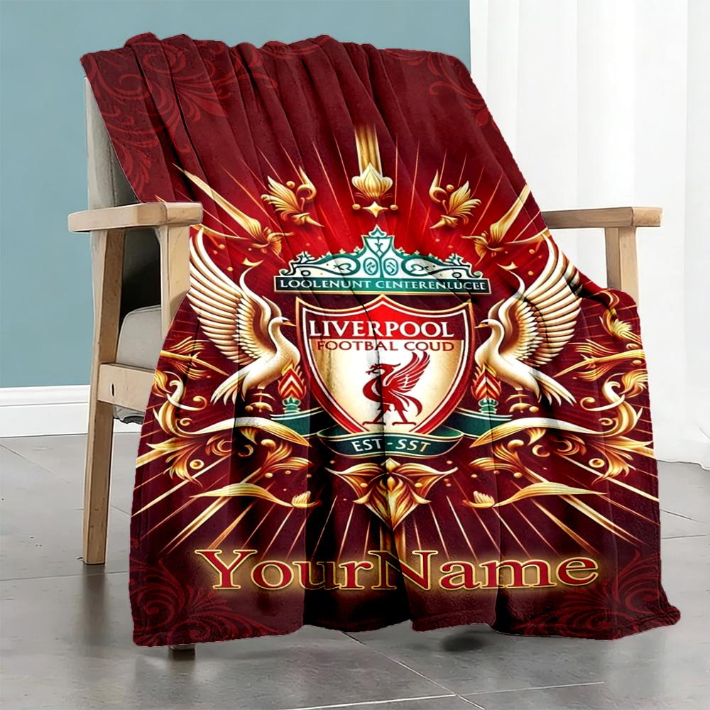 Liverpool Customize Your Name Blanket Throw Customizable Blanket Ultra-Soft Versatile for Couch Living Room Bedding Office for All Occasions