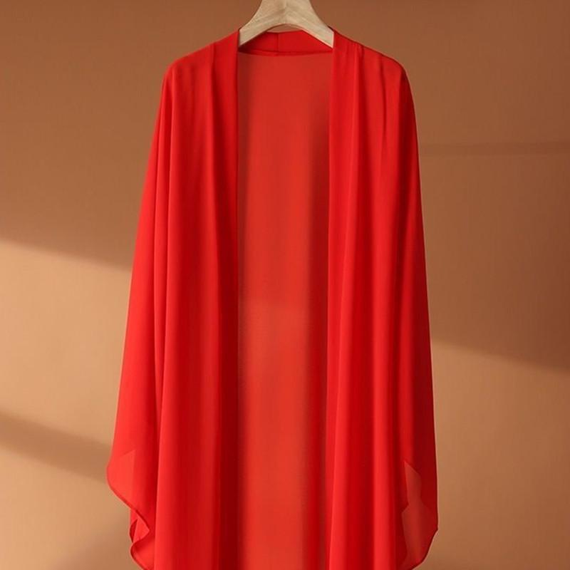 Sommer Solkremskjorter for kvinner Cardigan Lang chiffongbluse Skjorte Damesjal Yttertøy Løs Tynn Frakkjakke