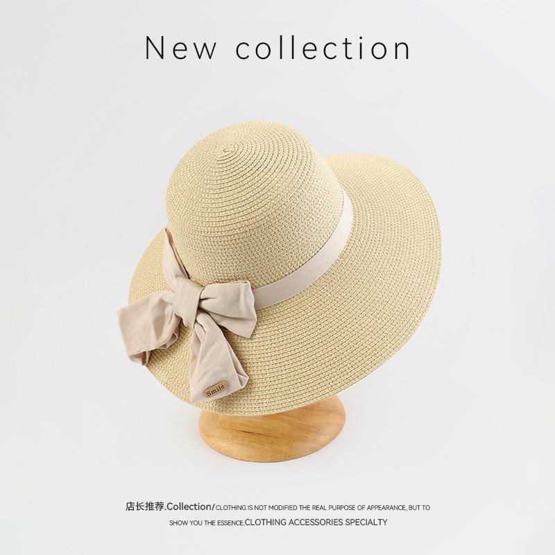 Летняя пляжная солнцезащитная шляпа-ведро, дышащая, складная, с бантом one size