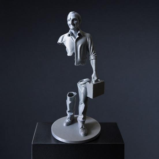 Jijijing 3D Printed Working Person Figurine with Briefcase, Modern Abstract Art Ornament for Desktop Bookshelf Office Decor, Stable Base Creative