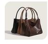 Trendy British-Style PU Leather Tote: Large Capacity, Versatile Commuter Shoulder Bag