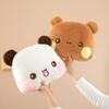 Cute Two Bubu Plush Bear Pillow Cozy Short Plush Stuffed Animal For Kids Room